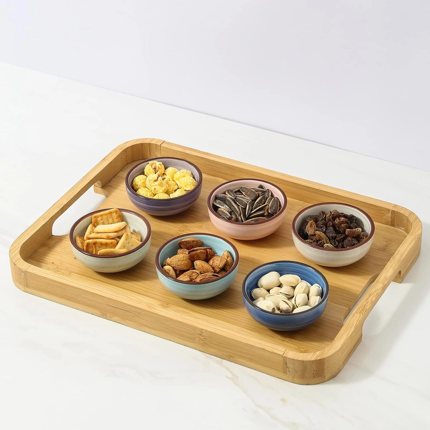 Selamica Ceramic Dipping Bowls, 2.7 Oz Soy Sauce Dish Set, 3 inch Small Dip Bowl for Side Dish, Appetizers, Set of 6, Gradient Color