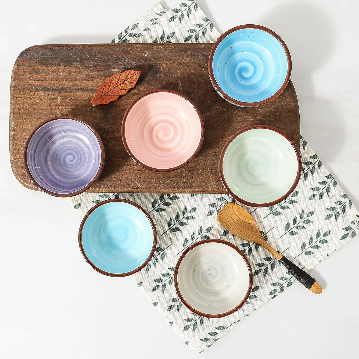 Selamica Ceramic Dipping Bowls, 2.7 Oz Soy Sauce Dish Set, 3 inch Small Dip Bowl for Side Dish, Appetizers, Set of 6, Gradient Color