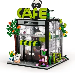 SEMKY City Series Coffee House Building Blocks Set with LED Lights, (589Pieces) Creative House Model Gifts for Kid and Adult