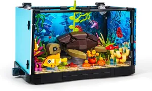 SEMKY Fish Tank Turtle Building Blocks Set with LED Lights, (753Pieces) Creative Sea Animal Model Gifts for Kid and Adult