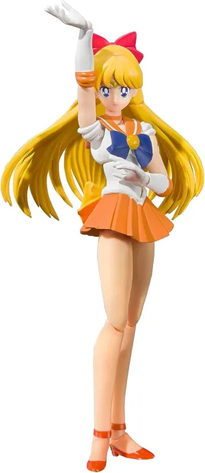 S.H. Figuarts Sailor Moon Sailor Venus Animation Color Edition (Resale Version), Approx. 5.5 inches (140 mm), PVC & ABS Pre-painted Action Figure