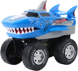 Shark Monster Truck - Oversize Motorized Wheel - Battery Powered Toddler Shark Toy with Roaring Sound, Flashing Light - Durable ABS Plastic Shark Chomper - for Boy Toys 3 Years Old