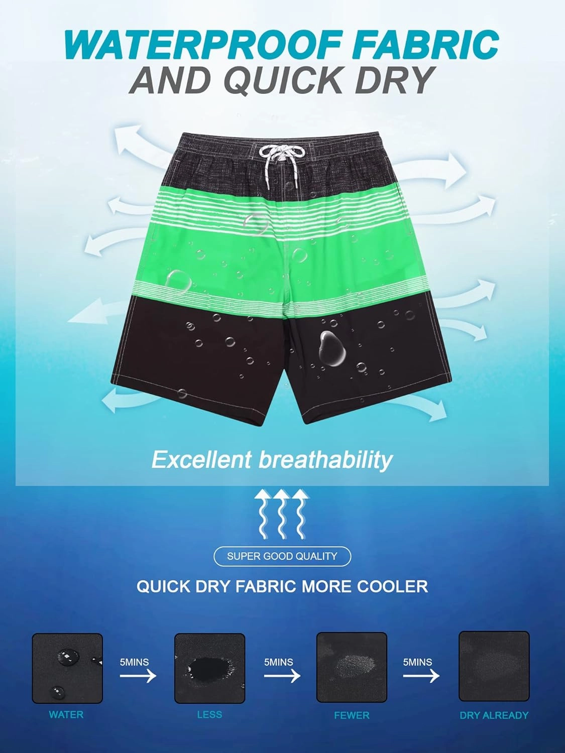 SILKWORLD Mens Swim Trunks with Compression Liner 9" Beach Board Shorts Men 2 in 1 Quick Dry Bathing Suit with Pockets