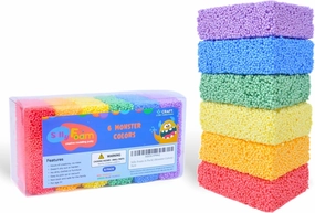 Silly Foam, Creative Modeling Foam Beads, 6 Primary Colors (Monster), Perfect for Preschool and Kids, Arts, Crafts, Sensory Play, Non-Toxic (Red, Orange, Yellow, Green, Blue, Purple) (Age 3 )