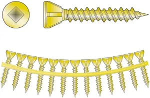 Simpson Strong-Tie MTHZ1S Strong-Drive MTH Wood Underlayment Screw (Collated) — 7 x 1 in. Yellow-Zinc (2500-Qty)