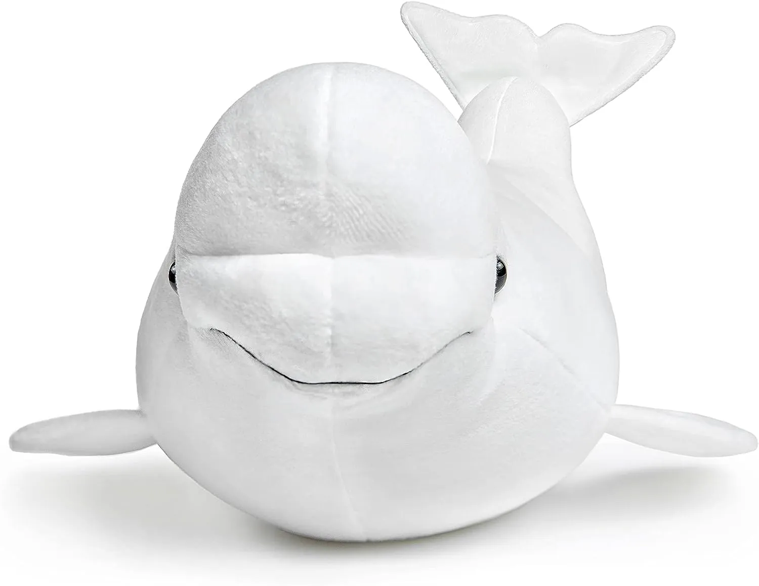 Simulation White Beluga Whale Plush Toy - Long Lifelike Delphinapterus leucas Doll Whale Stuffed Toys, Super Soft Realistic Sea Animals Beluga Whales Plush Gift Collection For Kids, 16Inches