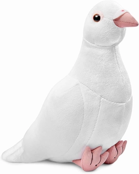 Simulation White Pigeon Stuffed Animal Toy - 10 inch Rock Pigeon Toys, Cute Pigeon as Gift for Kids (White Pigeon)