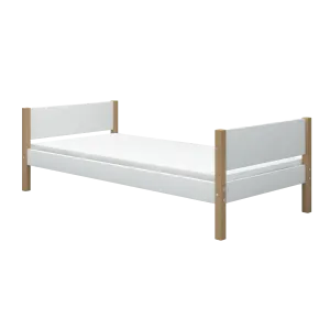 Single Bed, 90x200, White/Oak