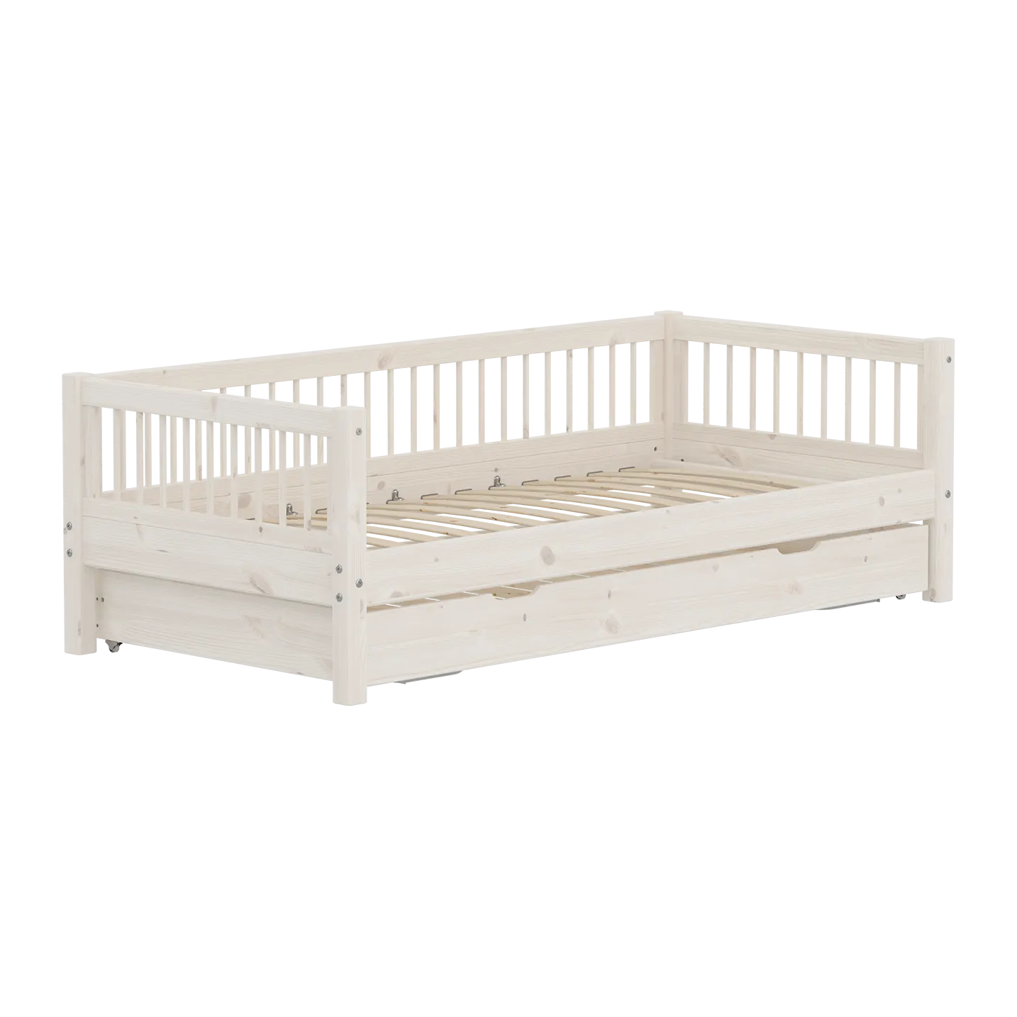 Single Bed with Guest Bed, 90x200 cm, White