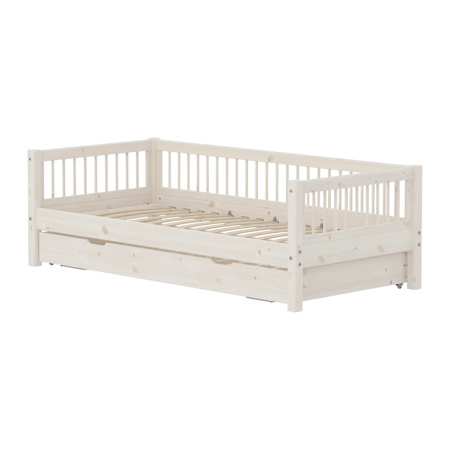 Single Bed with Guest Bed, 90x200 cm, White