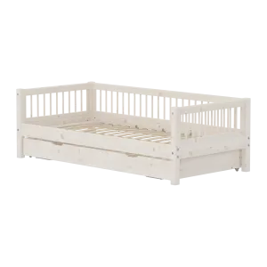 Single Bed with Guest Bed, 90x200 cm, White