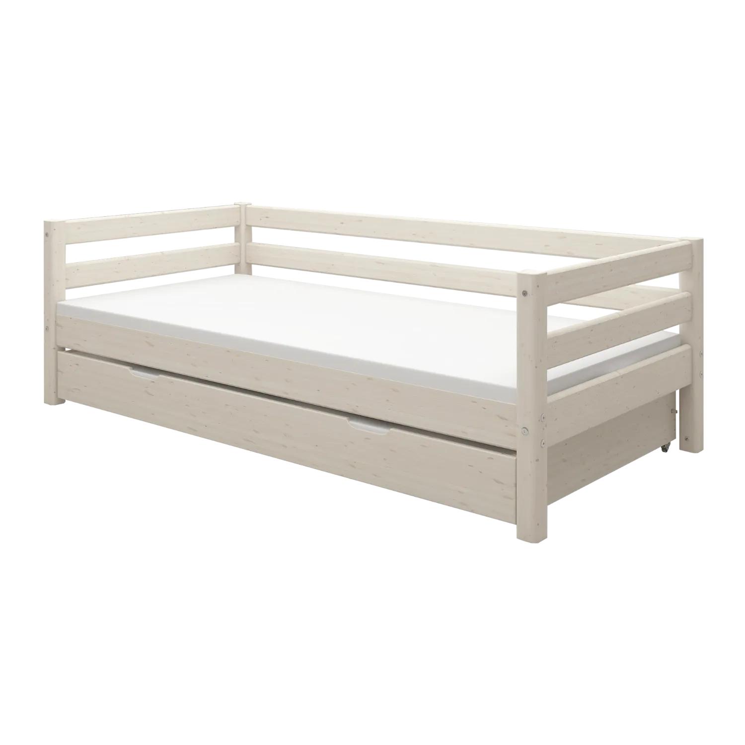 Single Bed with Pull-out Bed, 90x200 cm, White
