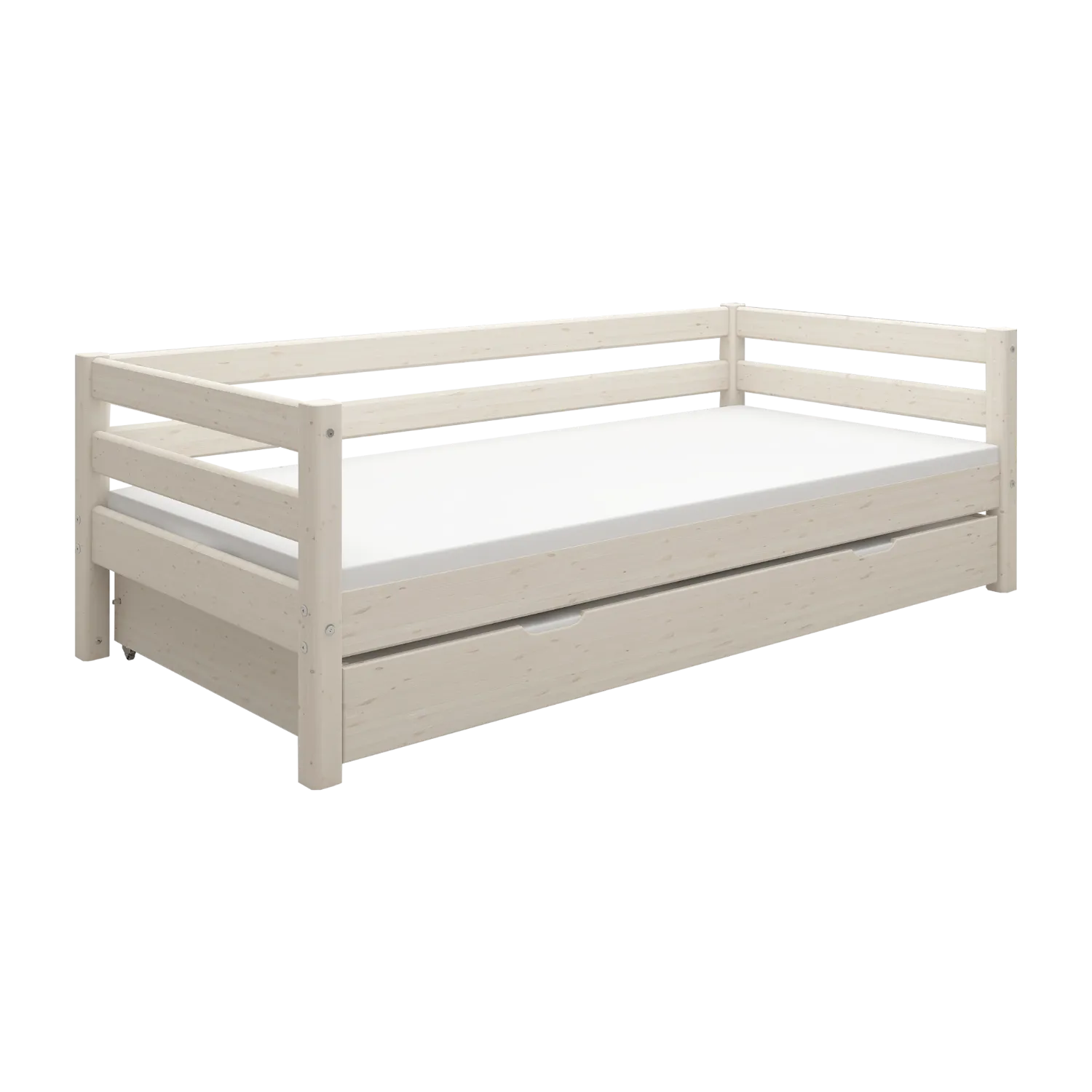 Single Bed with Pull-out Bed, 90x200 cm, White