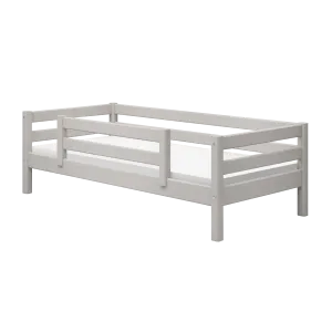 Single Bed with Safety Rail, 90x200 cm, Grey