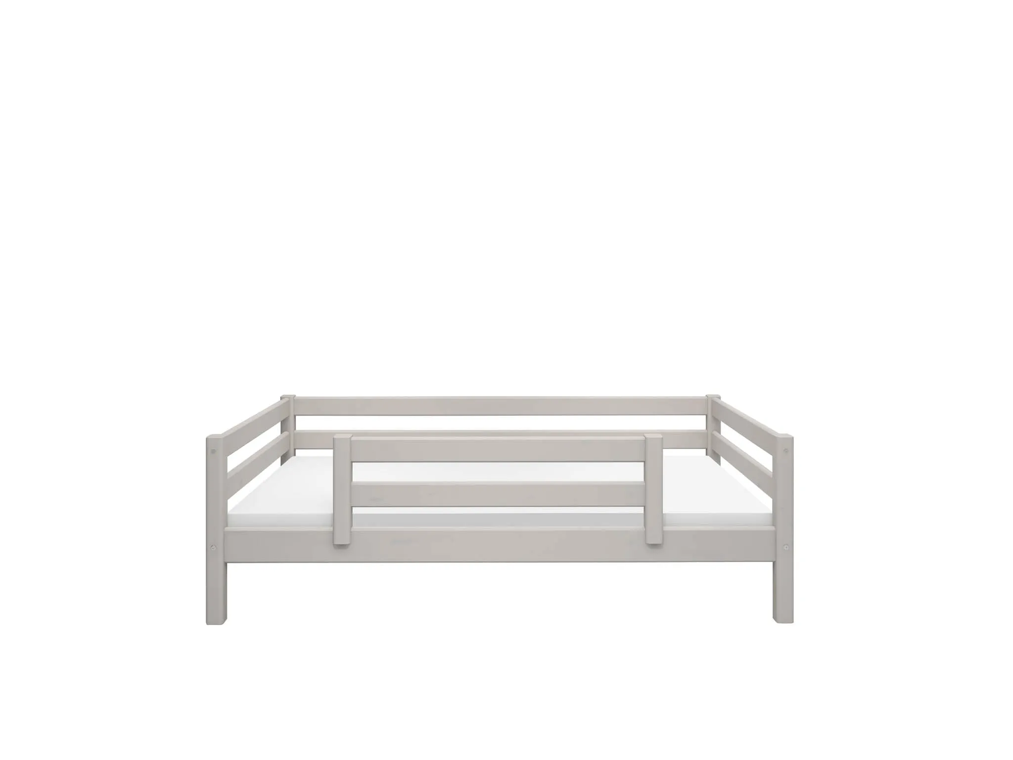 Single Bed with Safety Rail, 90x200 cm, Grey