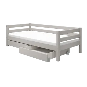 Single Bed with Storage, 90x200 cm, Grey