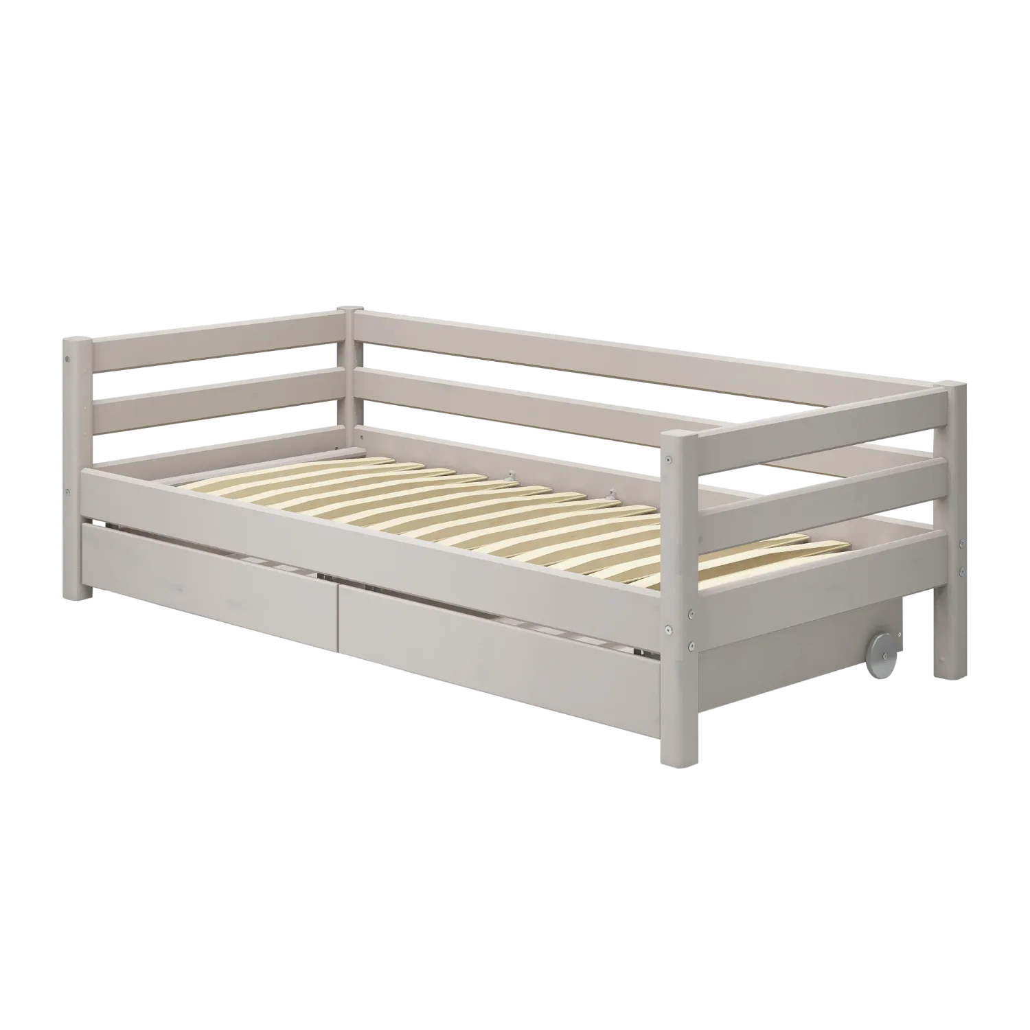 Single Bed with Storage, 90x200 cm, Grey