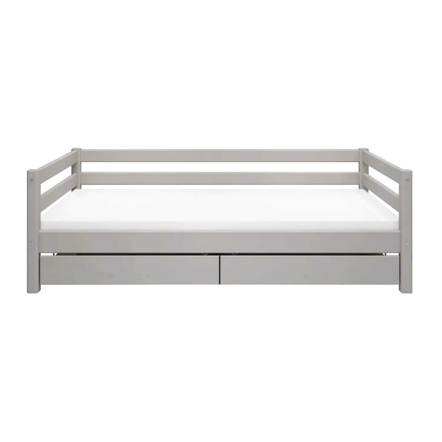 Single Bed with Storage, 90x200 cm, Grey
