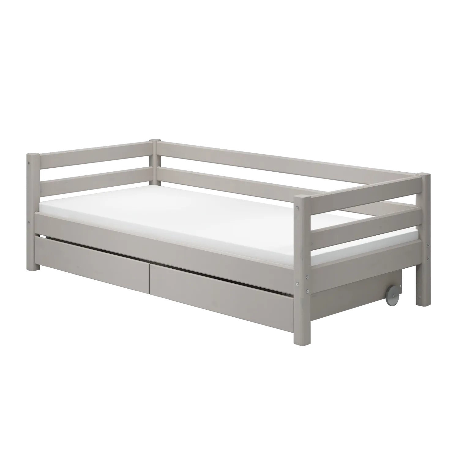 Single Bed with Storage, 90x200 cm, Grey