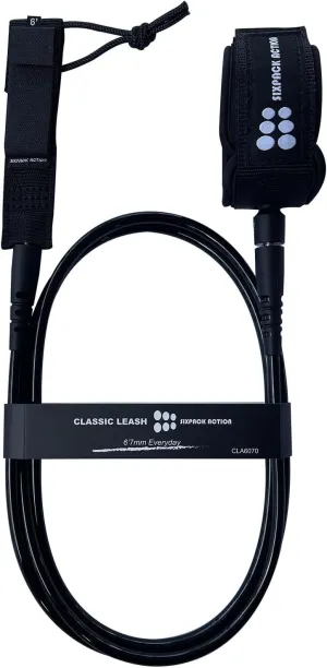 SIXPACK ACTION Classic 6ft/7ft/8ft/9ft Pro Surfboard Leash, Comp Surf Leash, Leg Rope with Superior Anti-Slip Cuff and Flexible Horn Connector