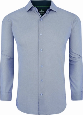 Slim Fit Performance Long Sleeve Mini Plaid Casual Button Down Shirt