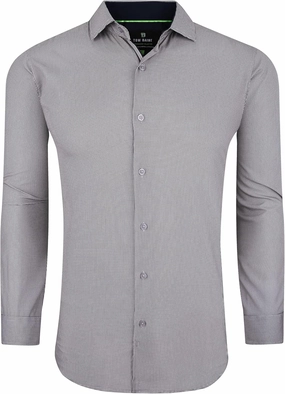 Slim Fit Performance Long Sleeve Mini Plaid Casual Button Down Shirt