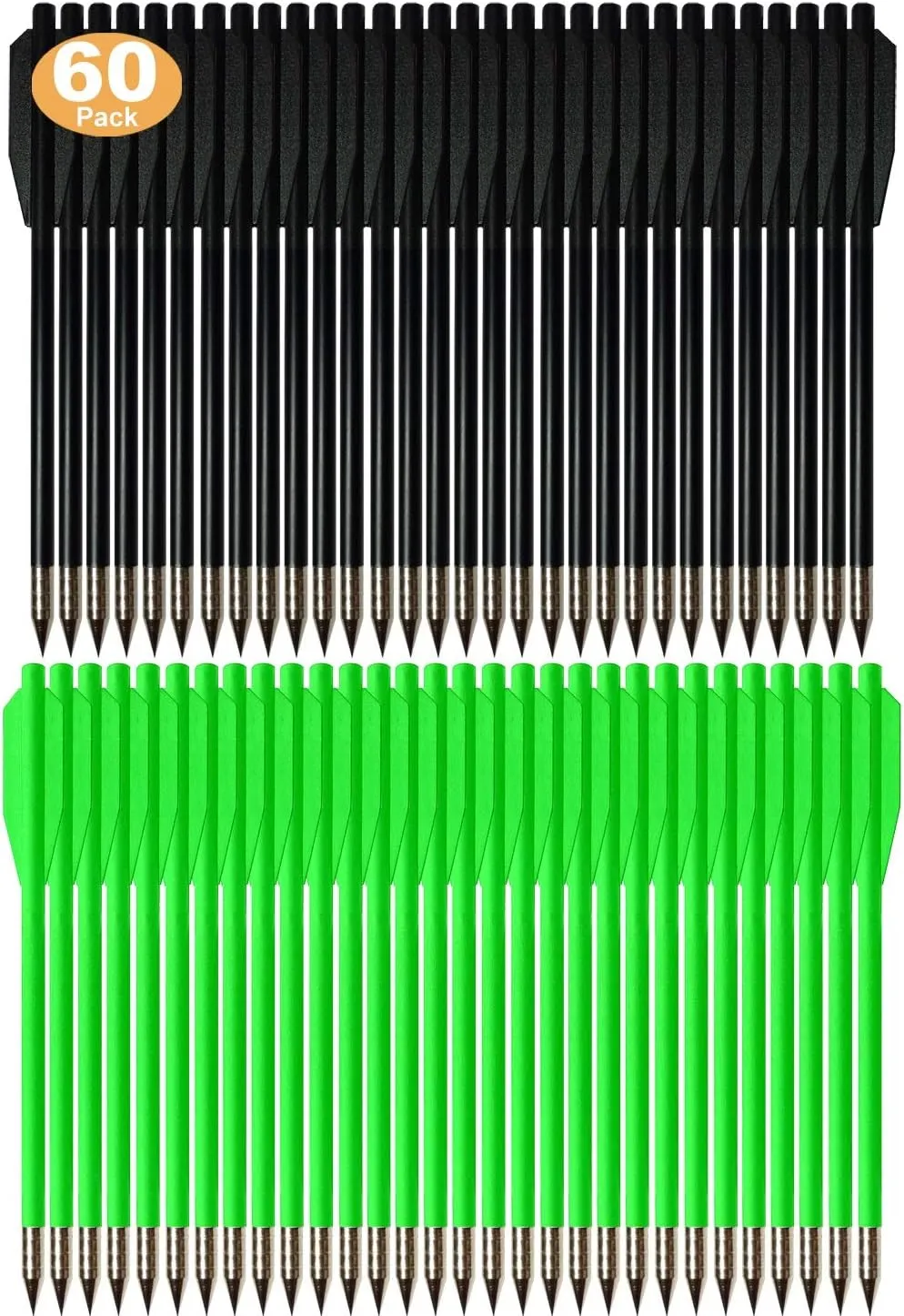 Small Crossbow Bolts 6.3 Inch Mini Crossbow Arrows 50lbs-80lbs for Kids Adults Hunting Shooting Practice (60Pack)