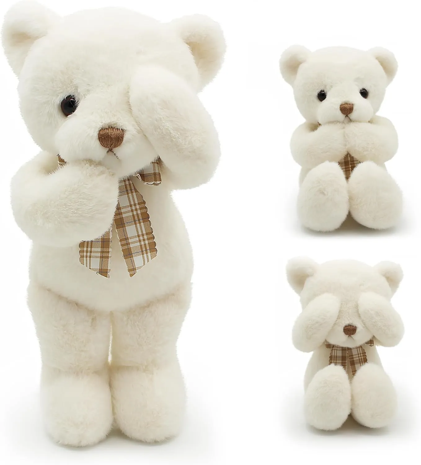 Small Magnet Teddy Bear Stuffed Animal Cute Plush Toy for Girl 12" (White)