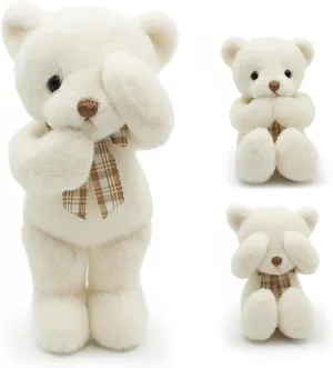 Small Magnet Teddy Bear Stuffed Animal Cute Plush Toy for Girl 12" (White)