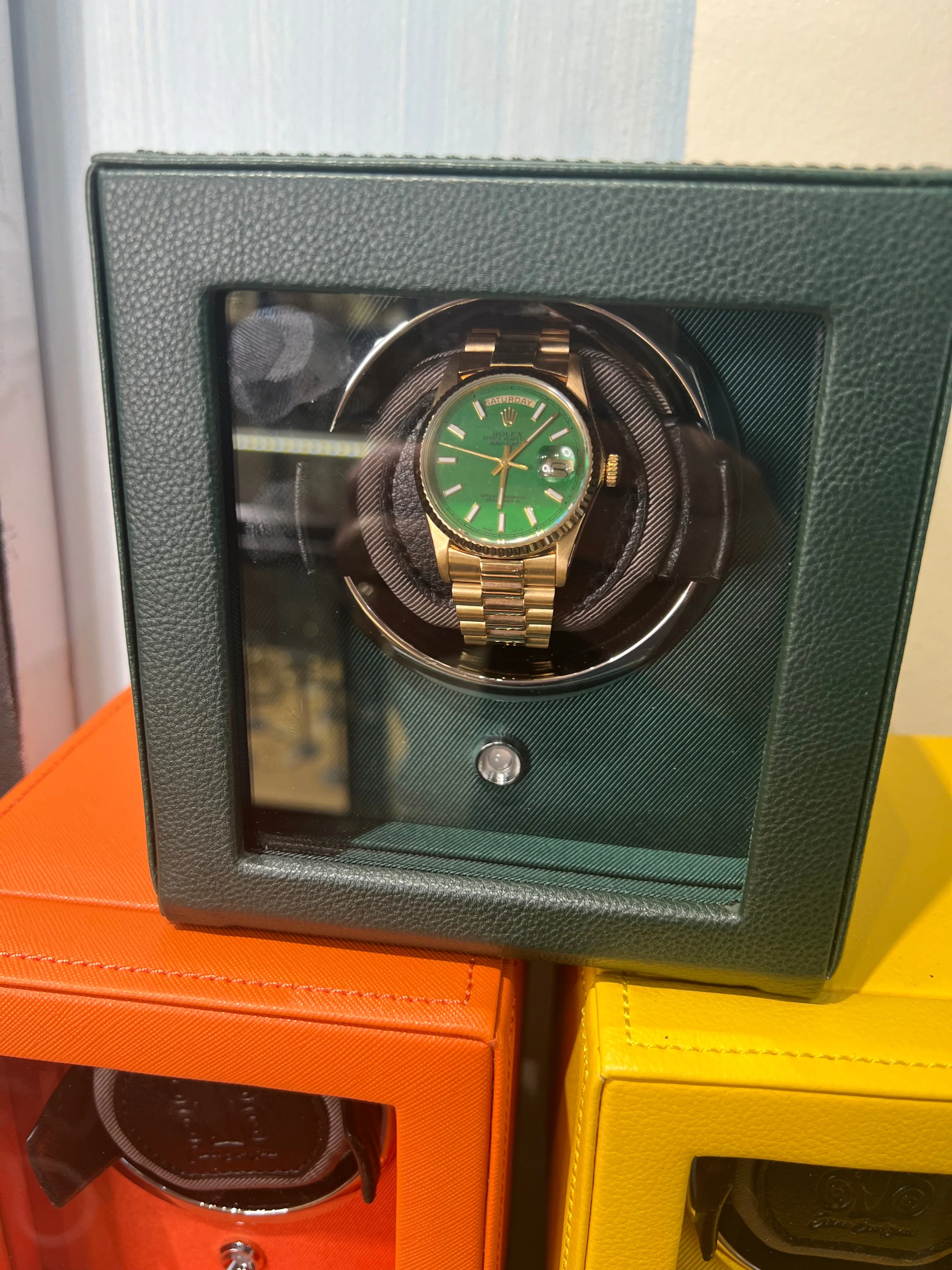 Small Watch Winder Cube British Racing Green