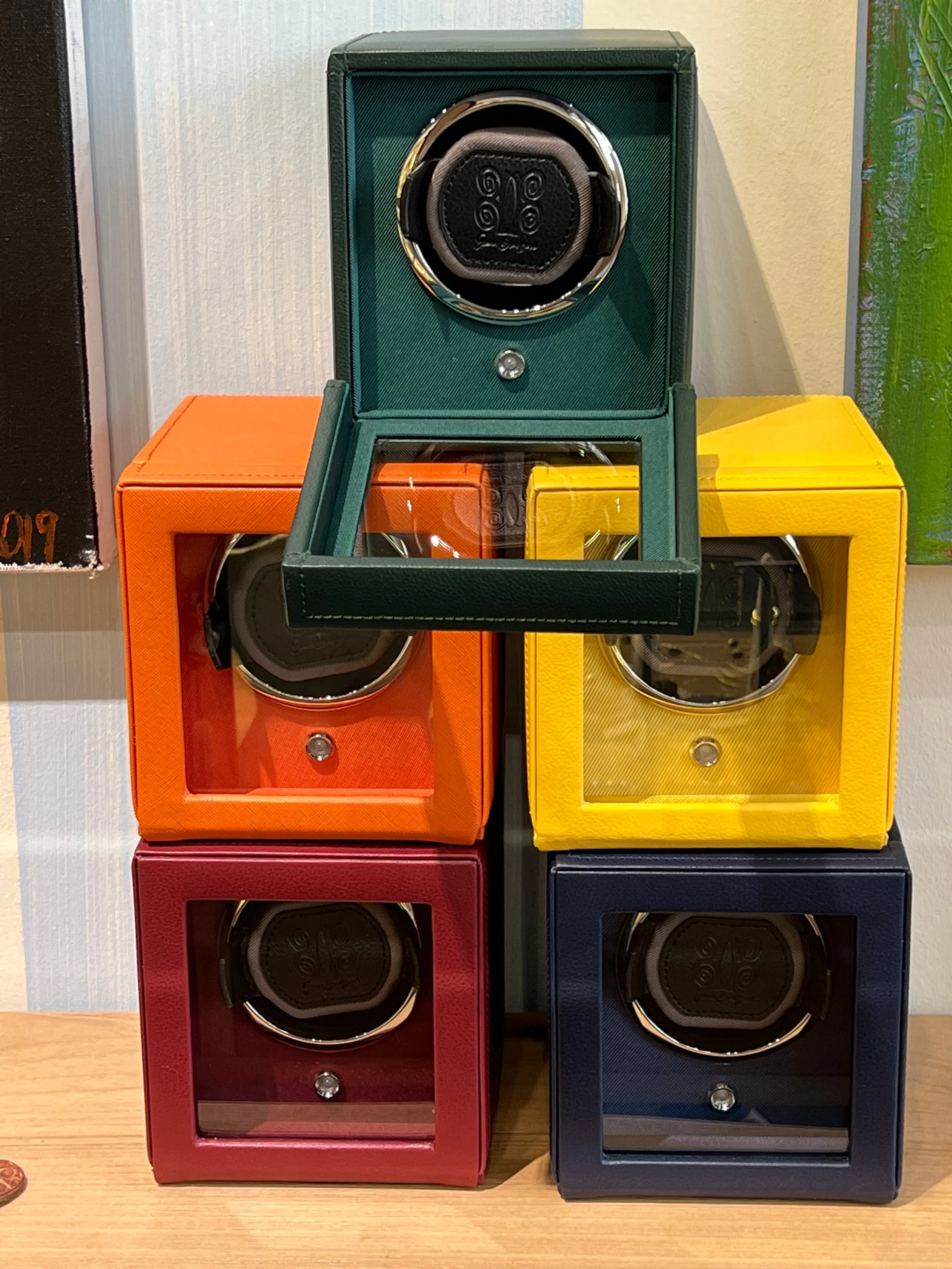 Small Watch Winder Cube British Racing Green