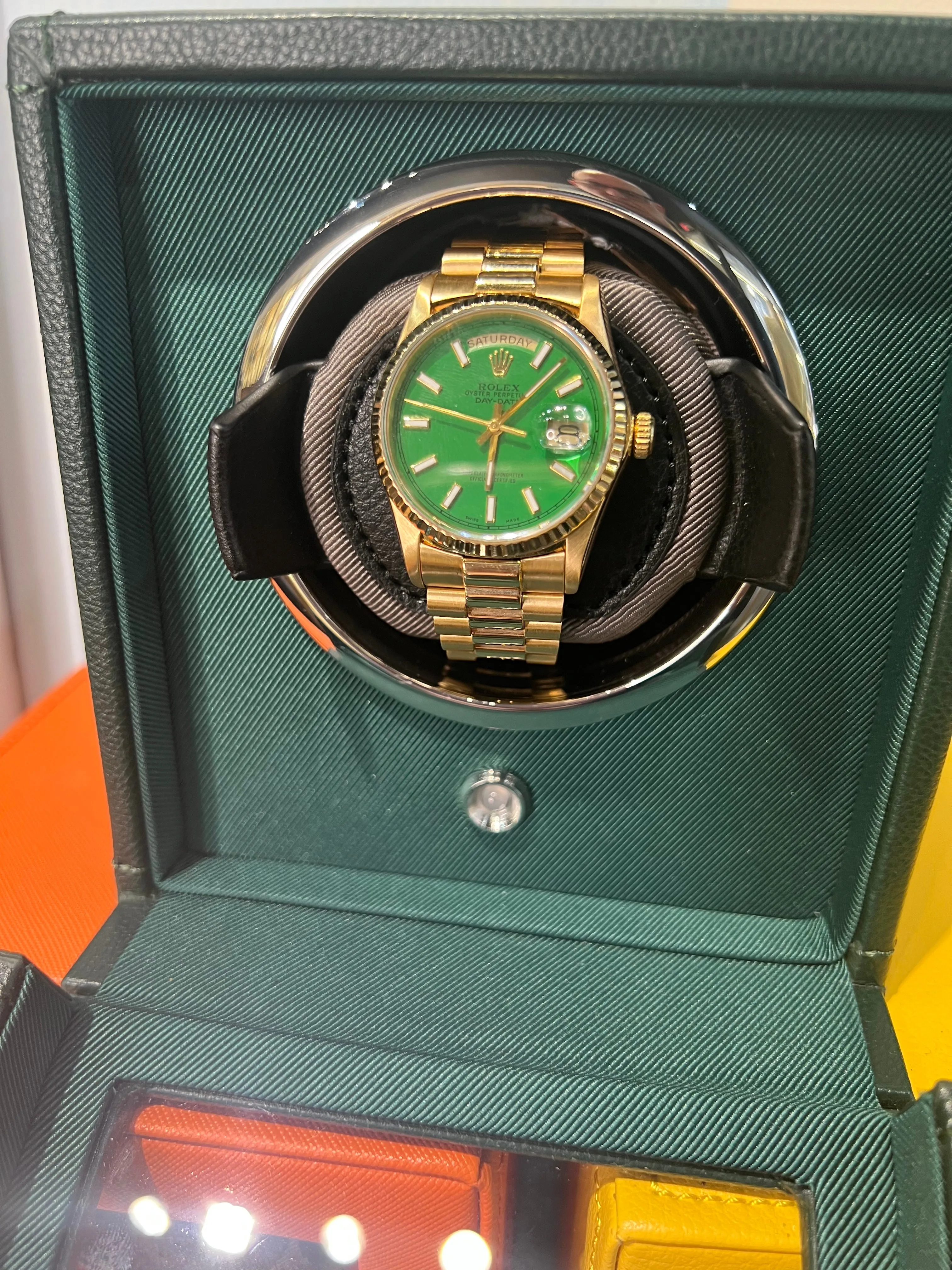 Small Watch Winder Cube British Racing Green