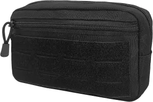 SMONT Tactical MOLLE Admin Pouch, Small Utility Organizer with Velcro Panel, Black
