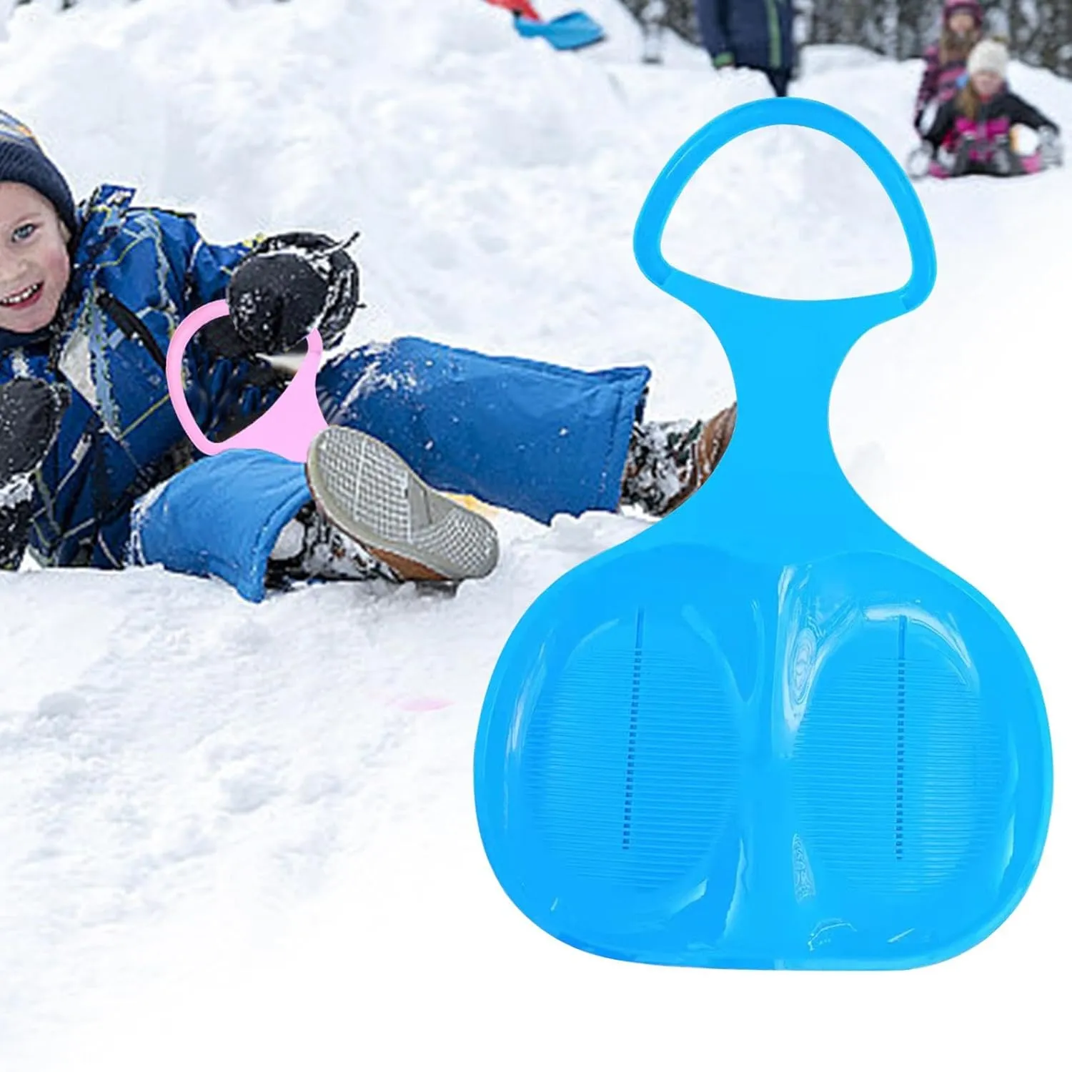 Snow Sled for Kids and Adult Snow Luge Skiing Board Sleigh Grass Sand Sliding Sled with Handle Downhill Sled