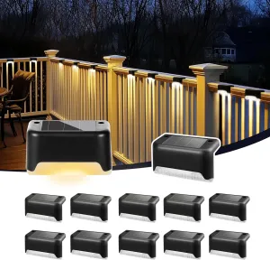Solar Deck Lights Outdoor, Solar Step Lights Waterproof Led Lights for Outdoor Stairs, Step, Fence, Patio,Yard,Porch and Balcony(12 Pack,Warm White)