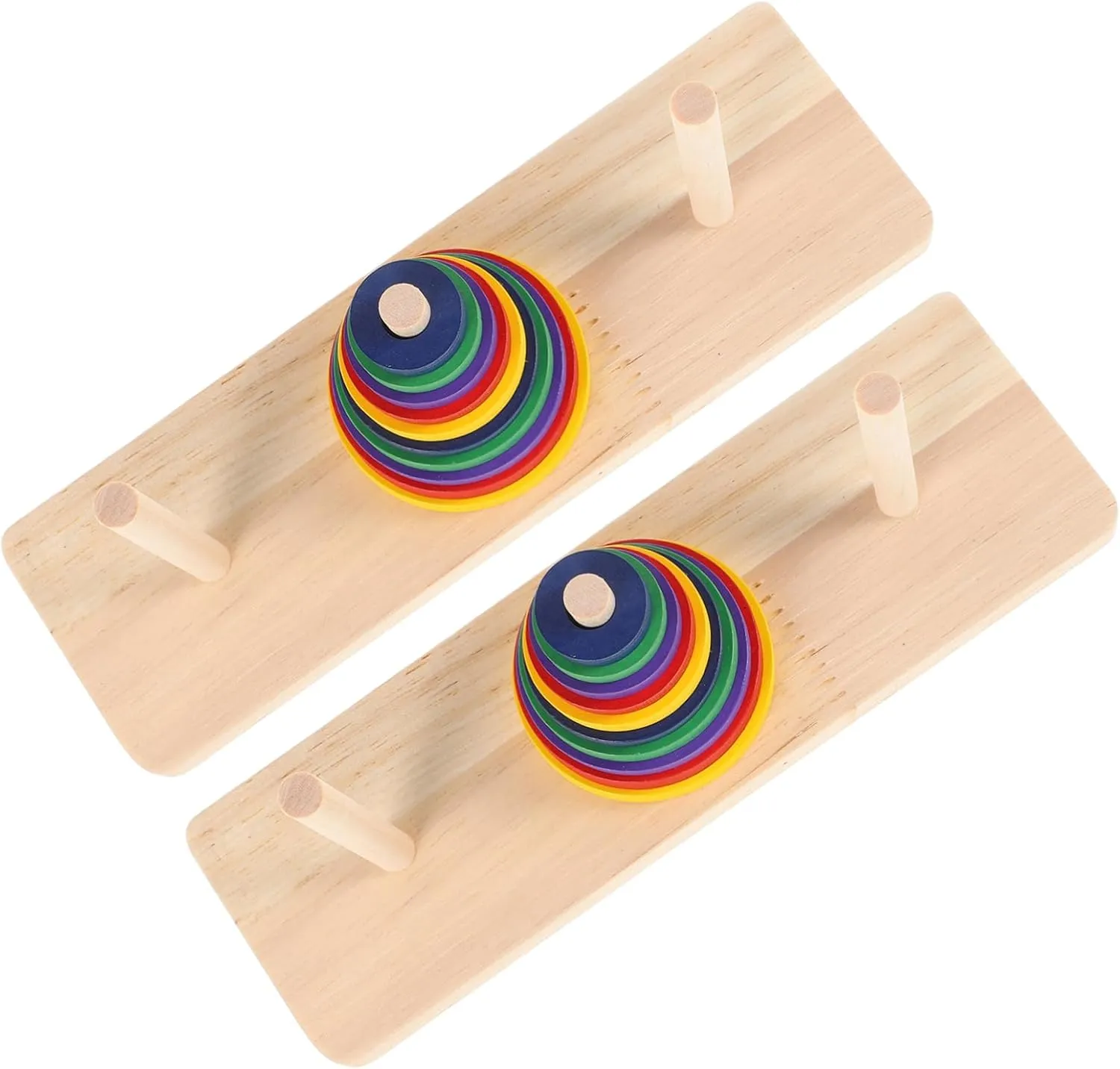 Sosoport Brain Teaser Intellectual Toy Wooden Hanoi Tower Puzzle Boards Game for Boys and Girls Adults