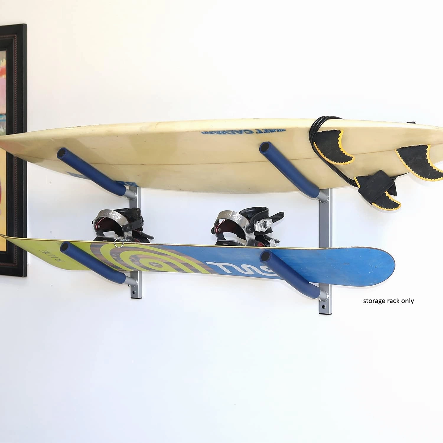 SPAREHAND Single Rack Wall Mount - Storage Rack for Surfboards, Wakeboards, and Skis - Garage Storage Rack and Wall Hanger