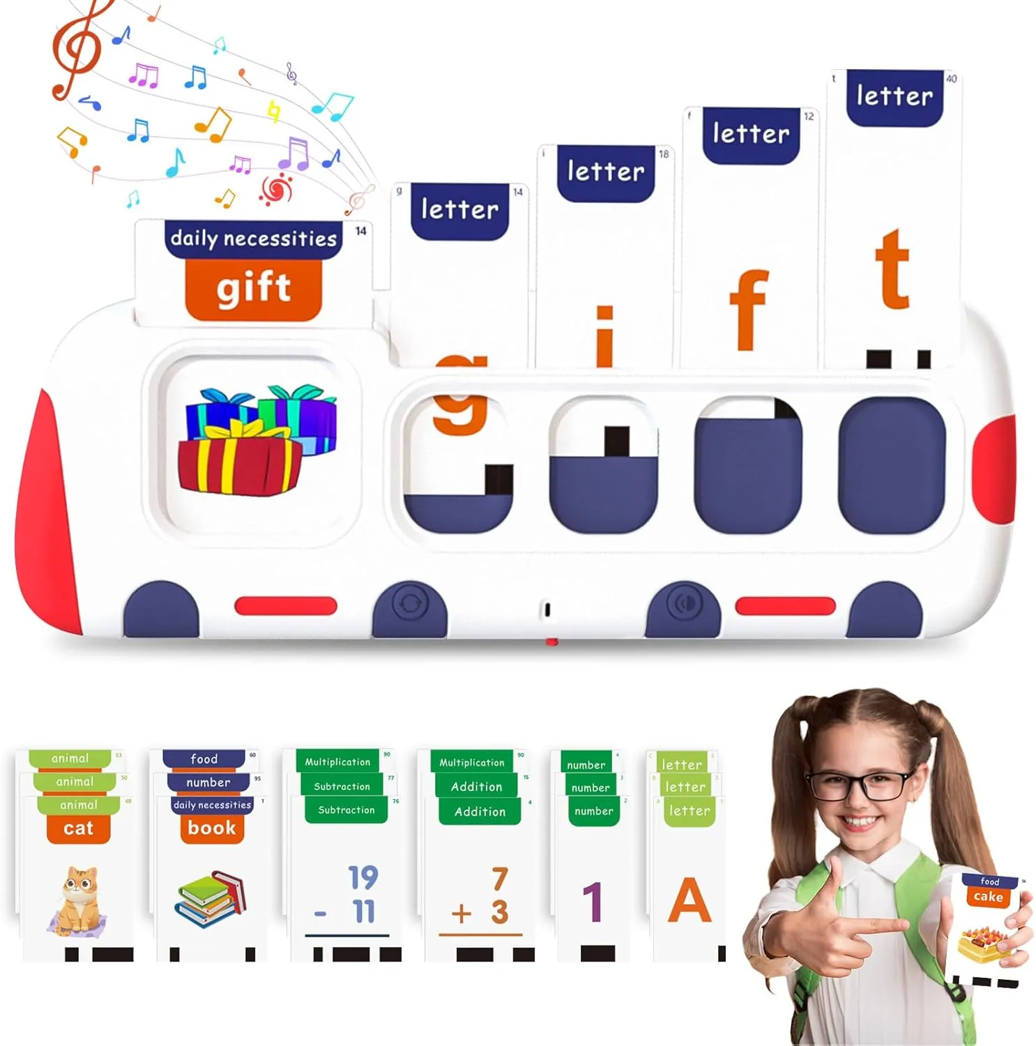 Spelling & Talking Flash Cards for Toddlers, Alphabet Learning Toys, Speech Therapy Toys CVC Words Spell Games ABC Flash Cards with 218 Sight Words Toddler Toy Gifts for Kids