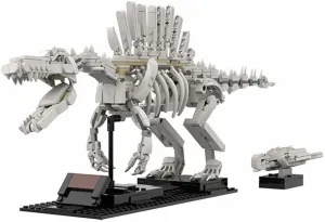 Spinosaurus Skeleton and Sea Turtle with Display Stand 659 Parts MOC Build for Age 18 