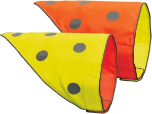 SPOT THE DOG! Reflective Bandana Bib Safety Apparel for All Dogs - Easy Fastening Closure, Reversible High Visibility Fluorescent Orange/Yellow XS-S