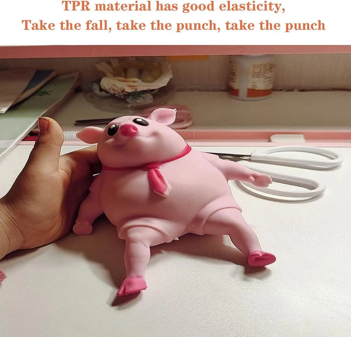 Squishy Pig Toys - Pink Pig Squishy Toy for Kids Adults, Novelty Pig Squeeze Toys, Funny Tiktok Pig Sensory Stress Toy for Decompress and Anxiety Relief Women Men Kids (Small)