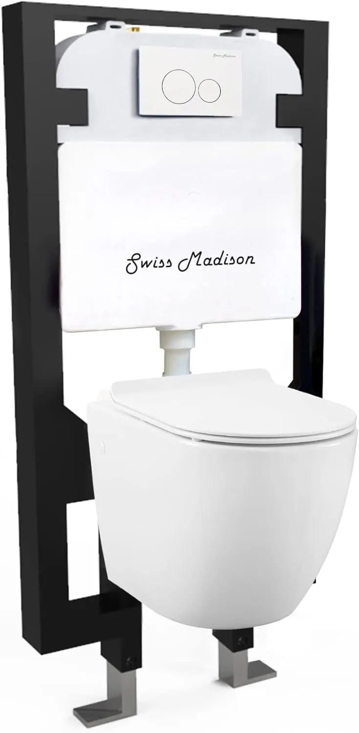 St. Tropez Wall Hung Toilet Bundle, Glossy White