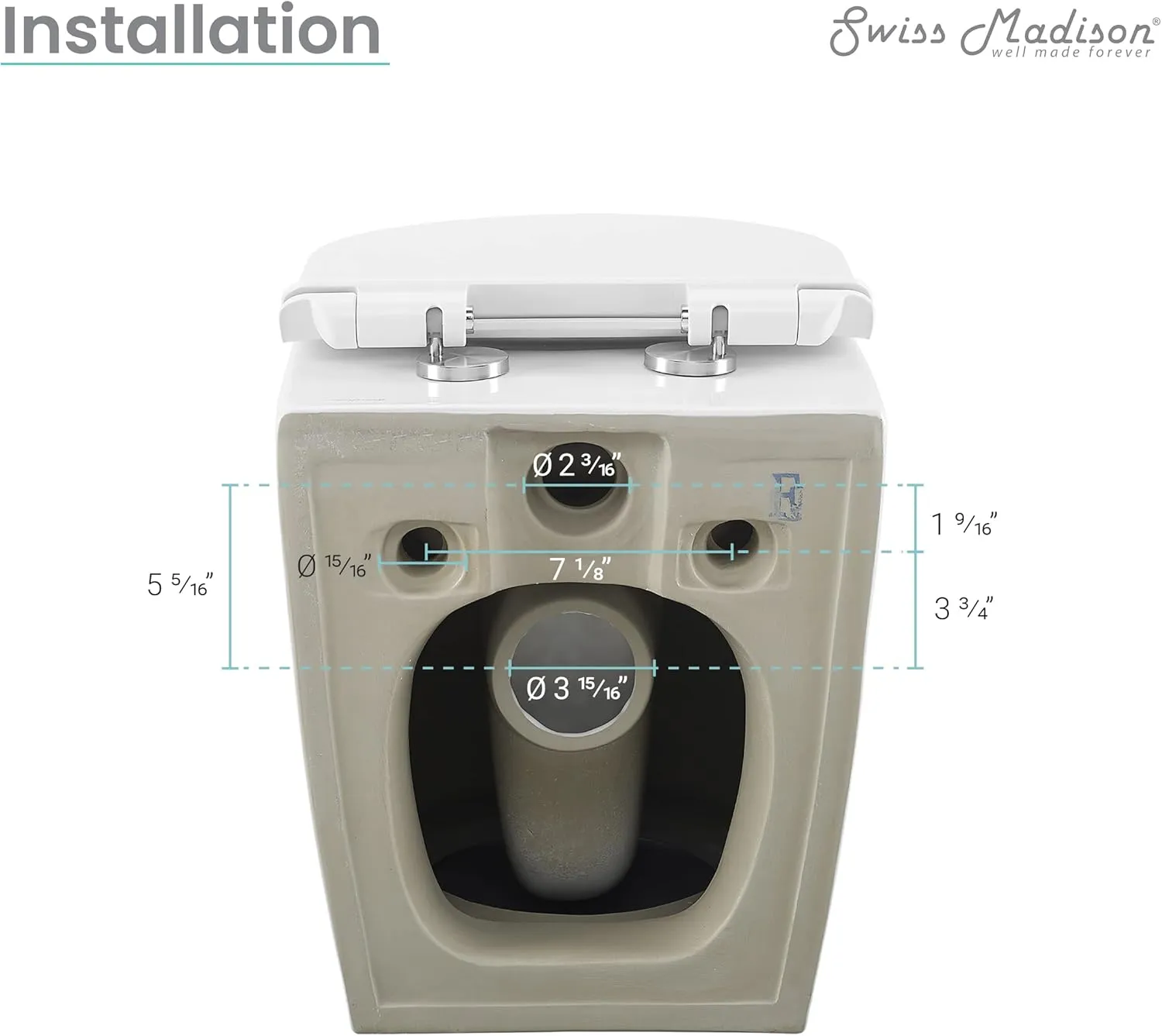 St. Tropez Wall Hung Toilet Bundle, Glossy White