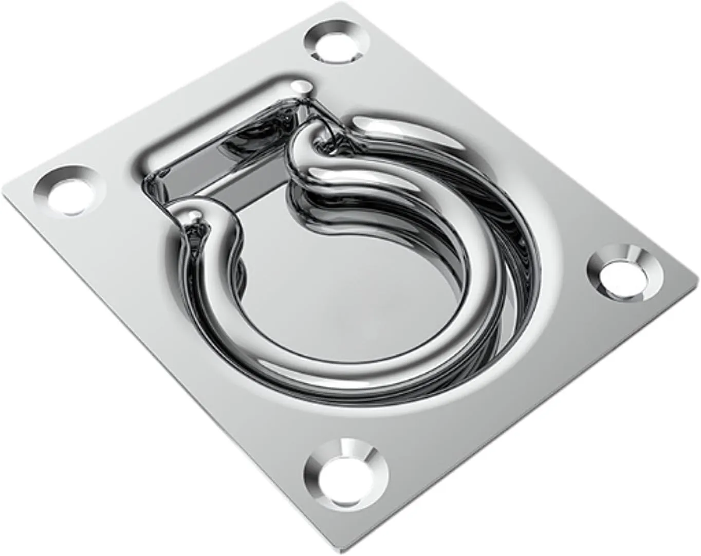 Stainless Steel Recessed Plate Tie Down Anchor Flush Lifting Ring Pull Marine Boat Accessories for Trailer Truck Cabinet Door