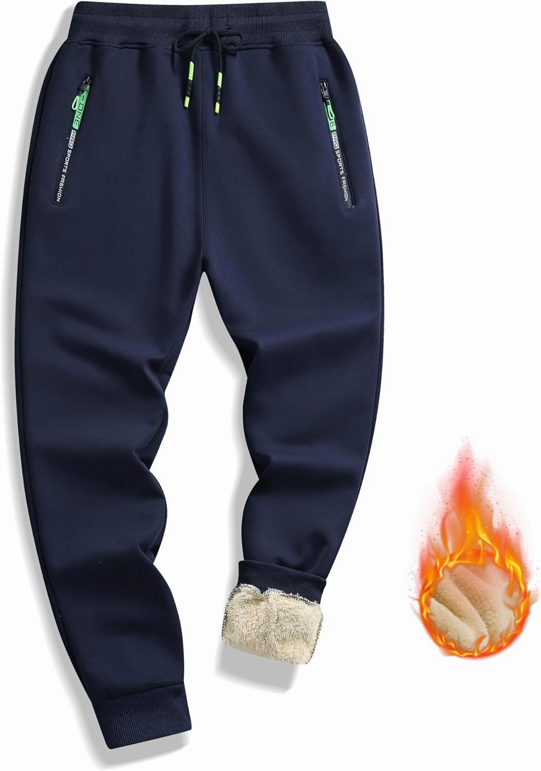 STICKON Mens Sherpa Lined Sweatpants Winter Warm Fleece Pants