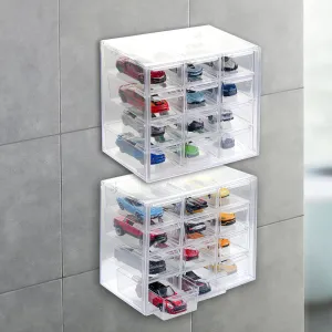 Storage Case for 24 Hot Wheels, Matchbox Cars,Hot Wheels & Matchbox Display Case,Wall Mount,Display,2 Pack Hot Wheels Storage for 24 Toy Cars(1/64 Scale)