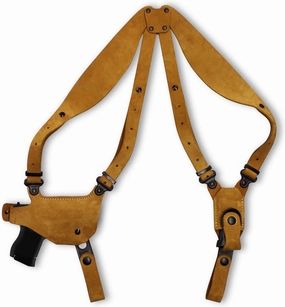 Suede Leather Horizontal Shoulder Holster with Single Mag Case Fits, CZ P-01 9mm / P-06 40S&W 3.8'' inch R/H Draw, Natural Color #1024#