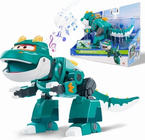 Super Wings - Dinosaur Toys Tino, Season 6 New Character, Dinasour Action Figures with Water Mist, Flashing Light, Roaring, Dinosaur Toys for Kids 3-5 or 3 