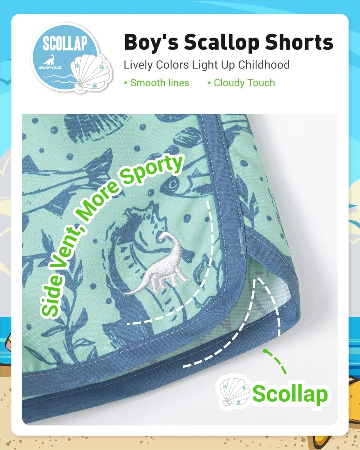 SURF CUZ Boys Swim Trunks Retro Toddler Boy Swimsuit Shorts Quick Dry Swimming Trunks Bathing Suit
