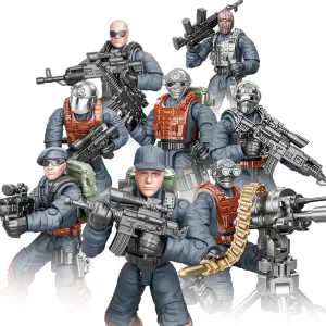 SWAT Model Equipment Assembly Building Block Toys,8 PCS City Police Action Mini-Figures with Multiple Military Weapons Accessories,Party Favors Set for Boys